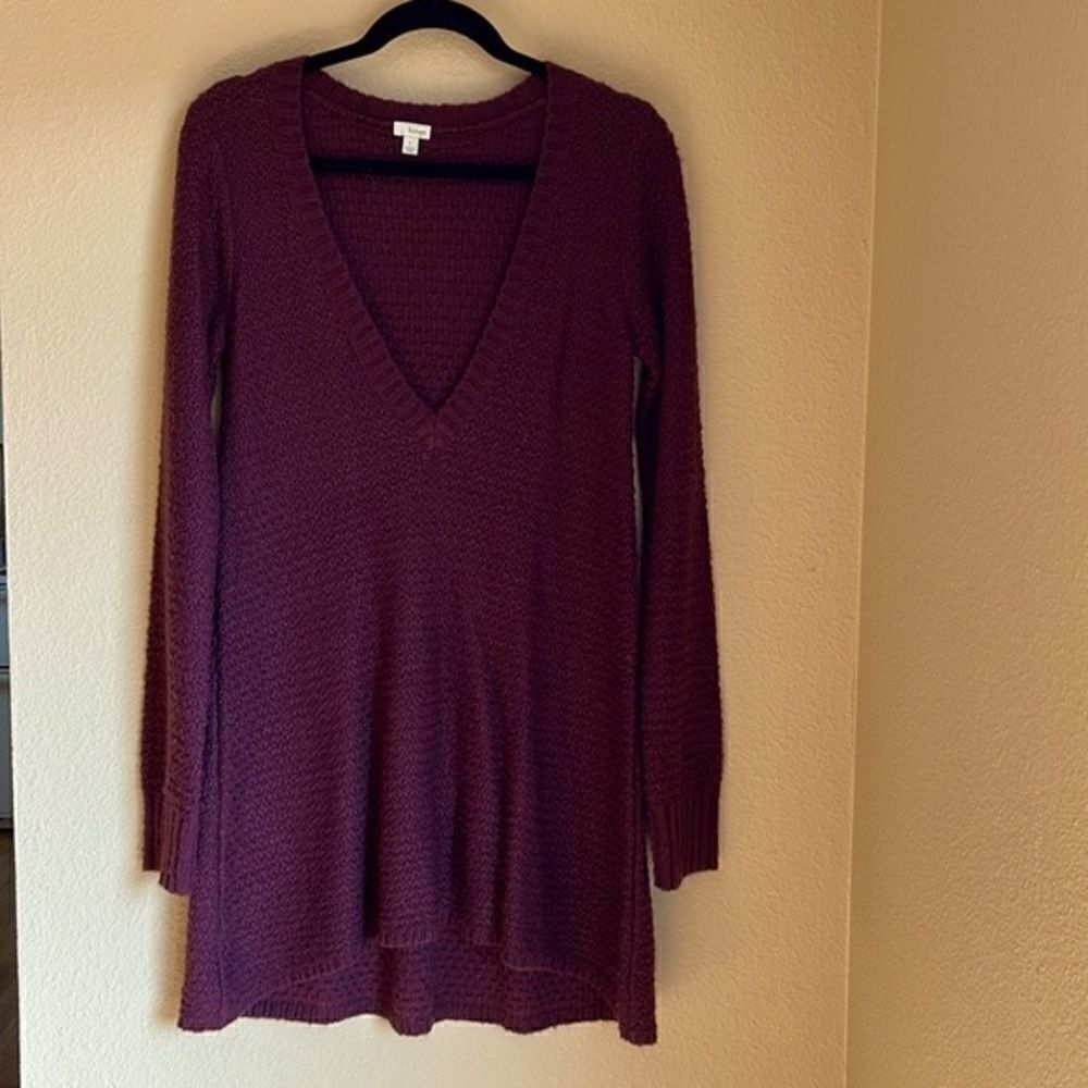 Hinge long v-neck sweater L‎